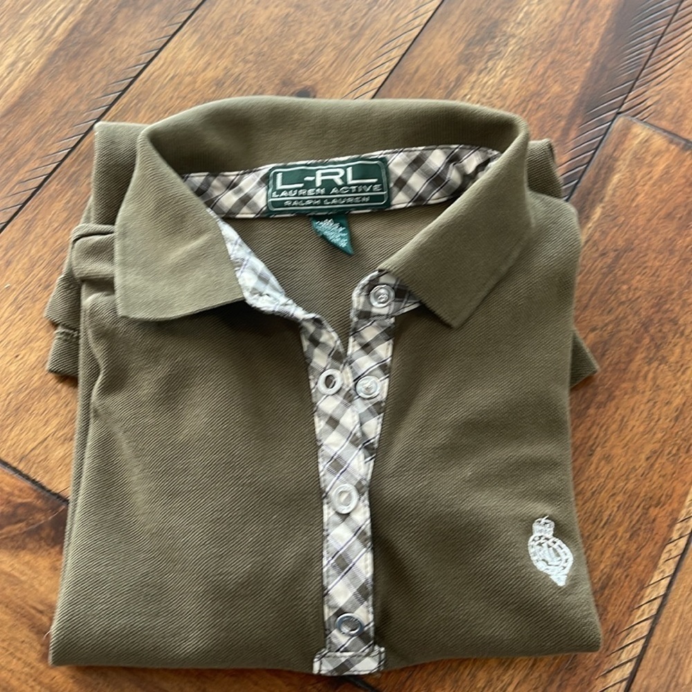 Ralph Lauren Chaps 3 shirt bundle  3/4 sleeve striped black olive blue sz M - Picture 7 of 16